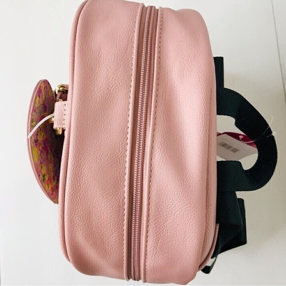 New! Betsey Johnson Quilted Faux Leather Pink Heart Coin Pouch Book Bag Backpack - Picture 9 of 16